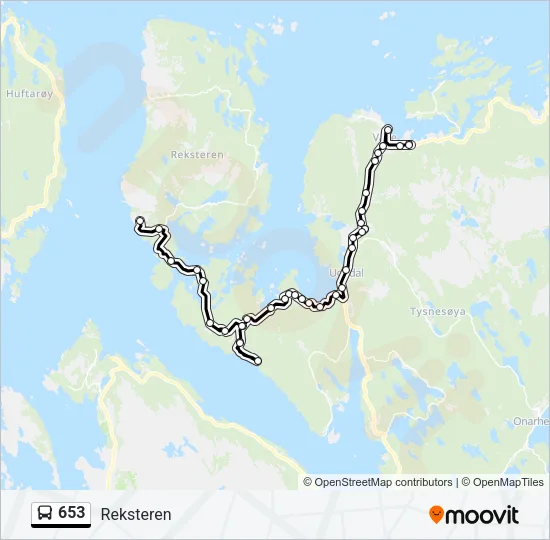 653 Bus Line Map