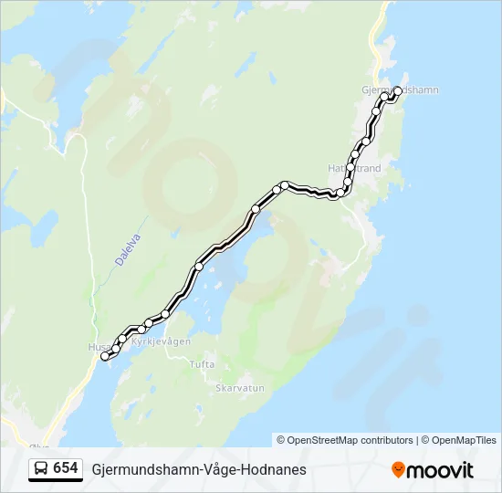 654 Bus Line Map