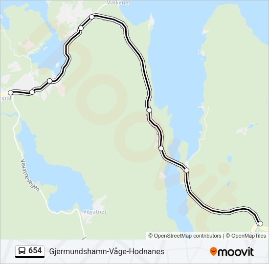 654 Bus Line Map
