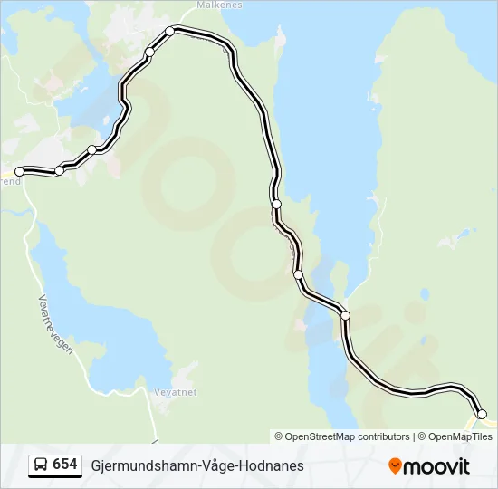 654 Bus Line Map