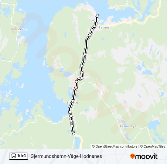 654 Bus Line Map
