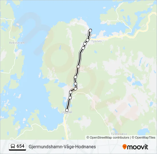 654 Bus Line Map