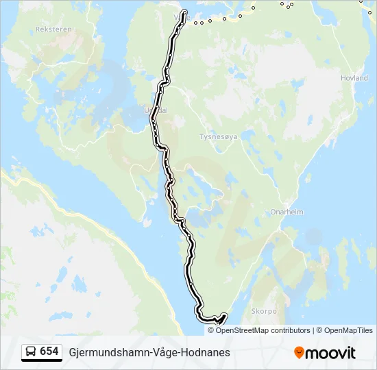 654 Bus Line Map