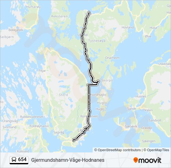 654 Bus Line Map