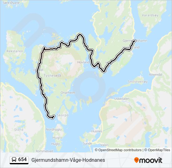654 Bus Line Map