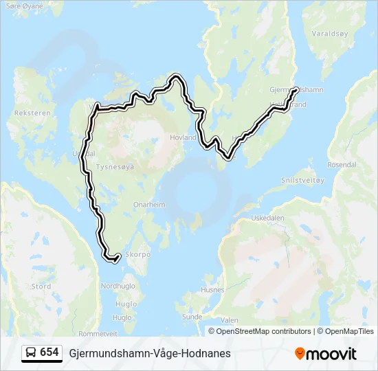 654 Bus Line Map