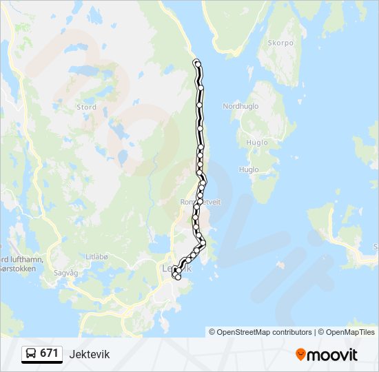671 Bus Line Map
