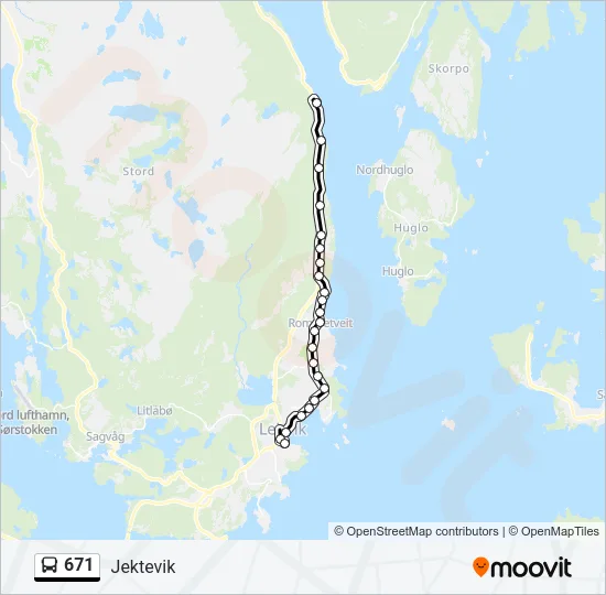 671 Bus Line Map