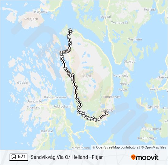 671 Bus Line Map