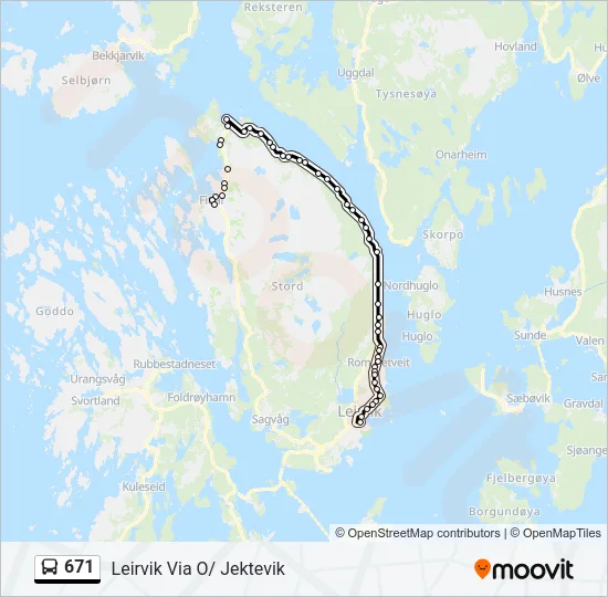 671 Bus Line Map