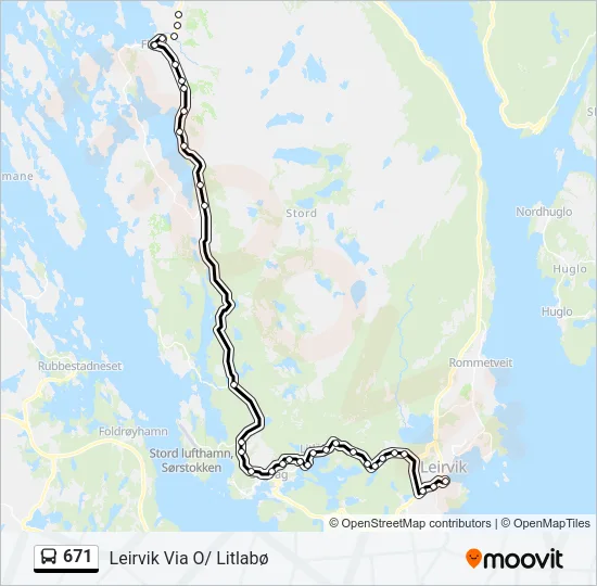 671 Bus Line Map