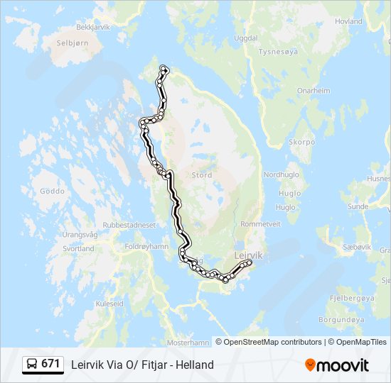 671 bus Line Map