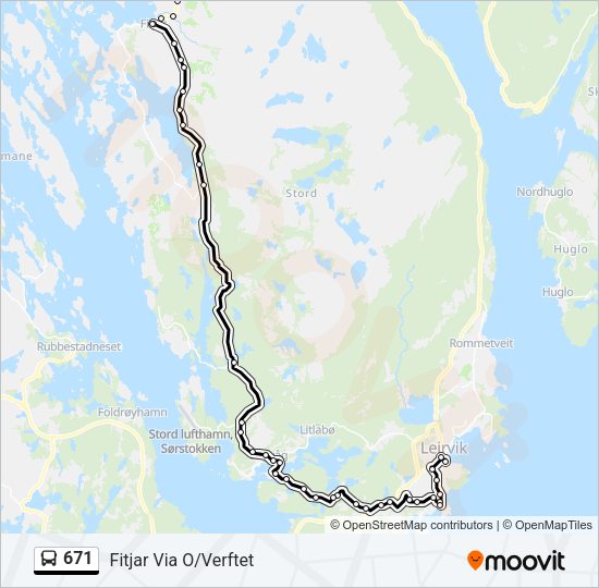 671 Bus Line Map