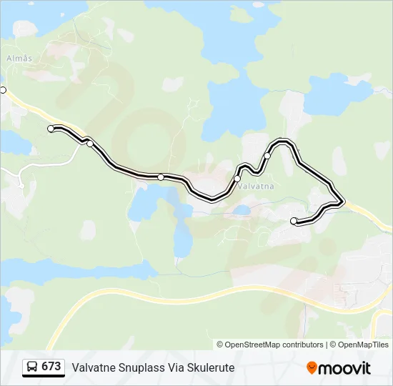 673 Bus Line Map