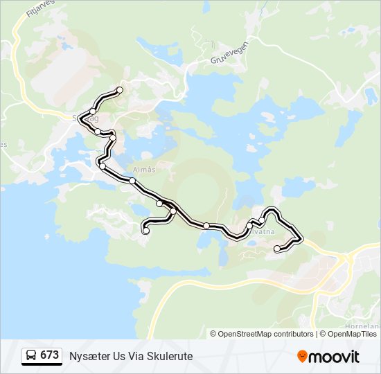 673 bus Line Map