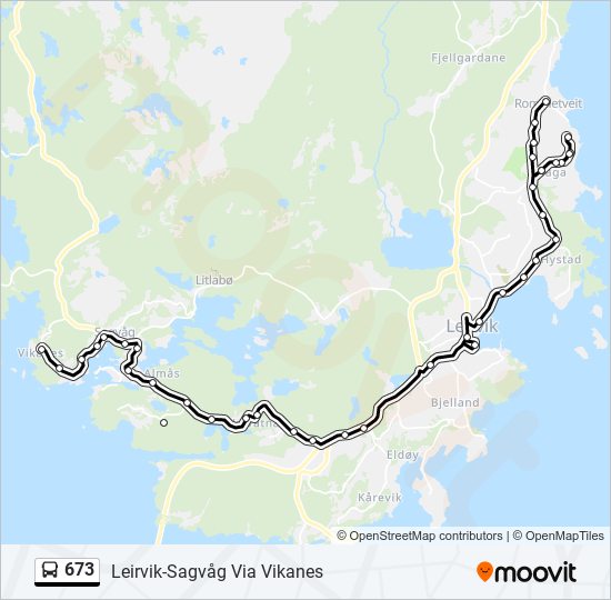 673 bus Line Map