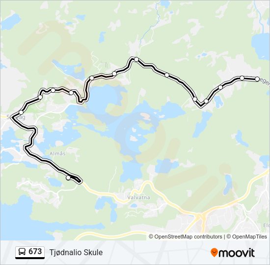 673 Bus Line Map