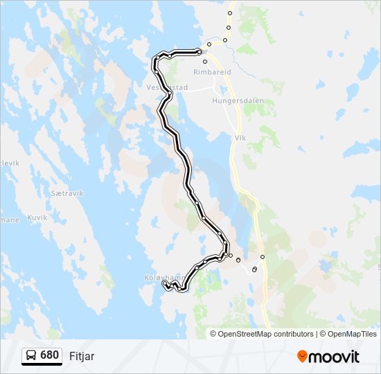 680 bus Line Map