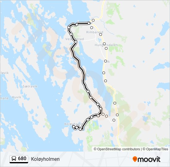 680 bus Line Map