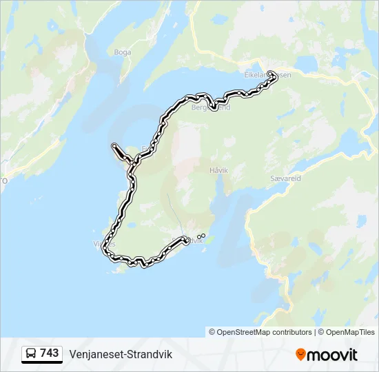 743 Bus Line Map