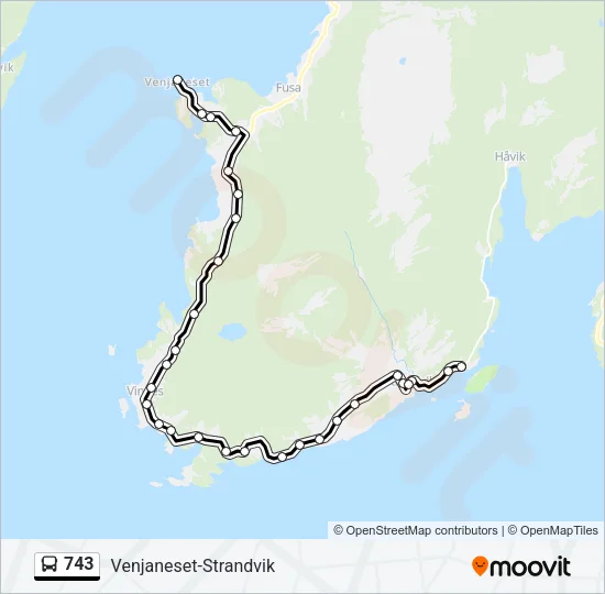 743 Bus Line Map