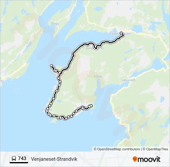 743 Bus Line Map
