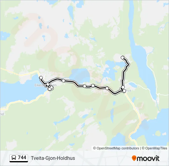 744 Bus Line Map