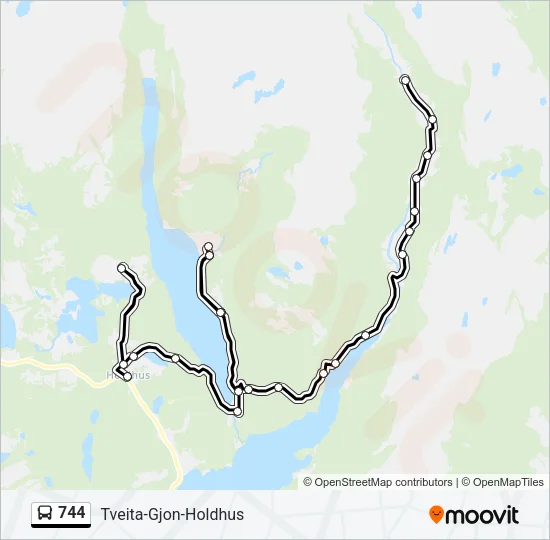 744 Bus Line Map