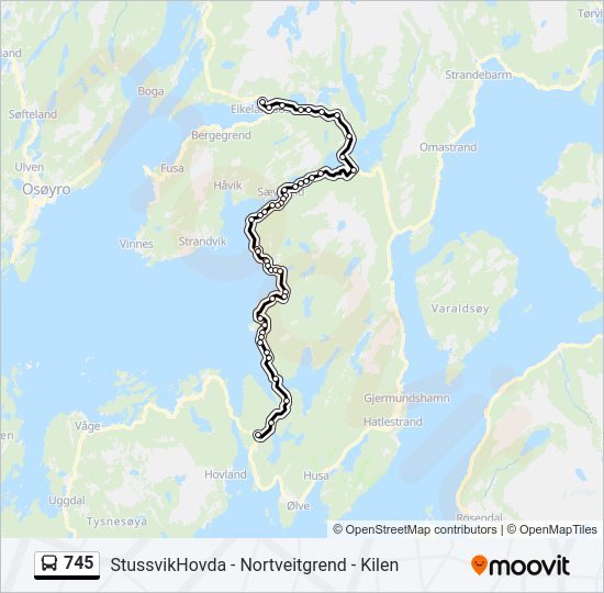 745 bus Line Map