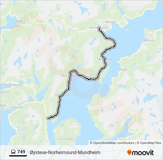 749 Bus Line Map