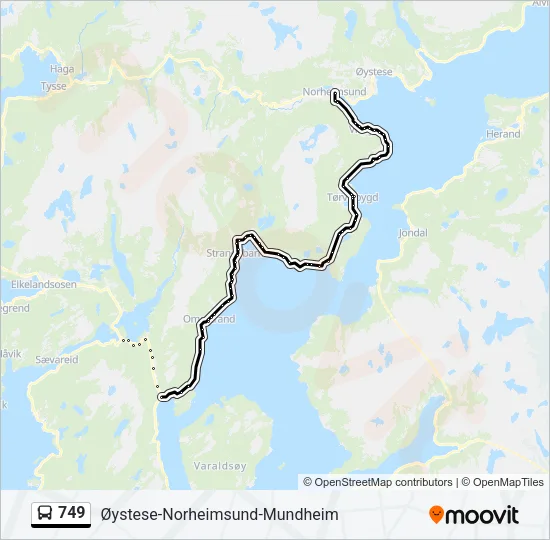 749 Bus Line Map