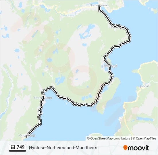 749 Bus Line Map