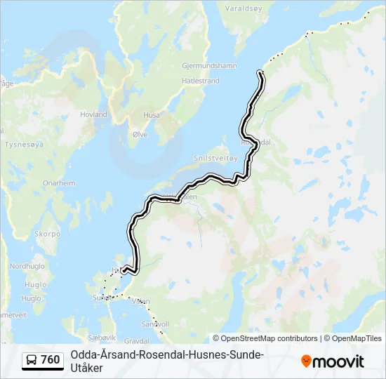 760 Bus Line Map
