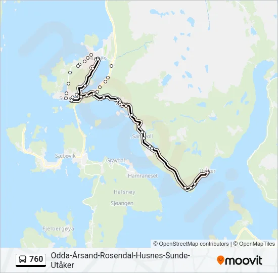 760 Bus Line Map