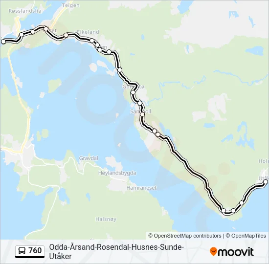 760 Bus Line Map