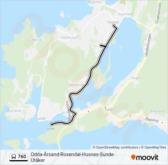 760 Bus Line Map