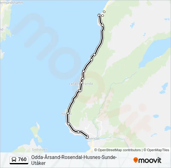 760 Bus Line Map