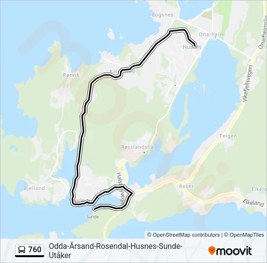 760 Bus Line Map