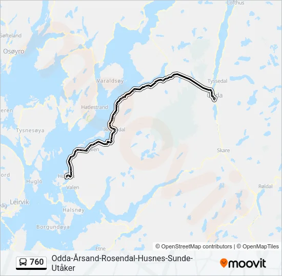760 Bus Line Map