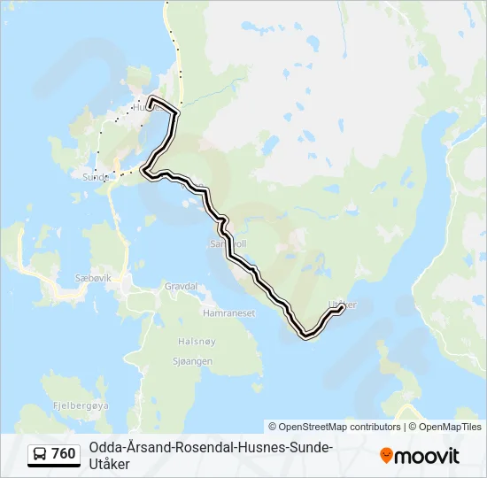 760 Bus Line Map