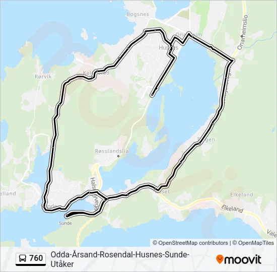 760 Bus Line Map