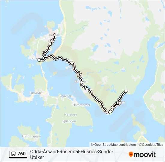 760 Bus Line Map