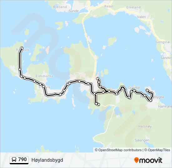 790 Bus Line Map