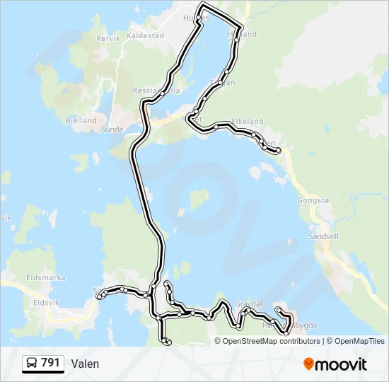 791 Bus Line Map