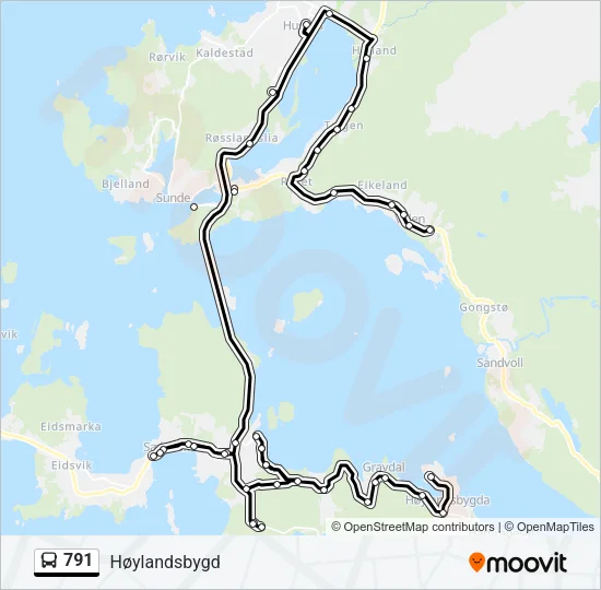 791 Bus Line Map