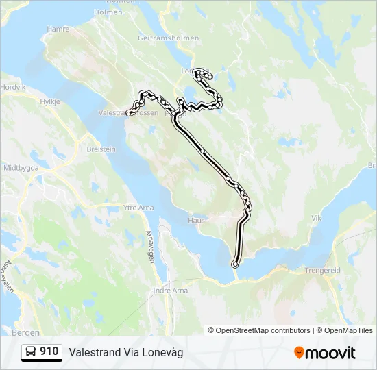 910 Bus Line Map