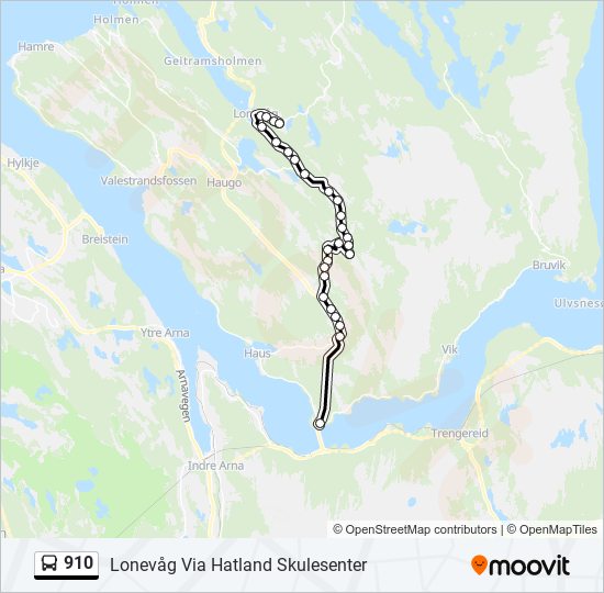 910 bus Line Map