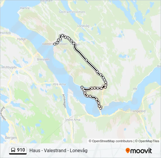 910 Bus Line Map