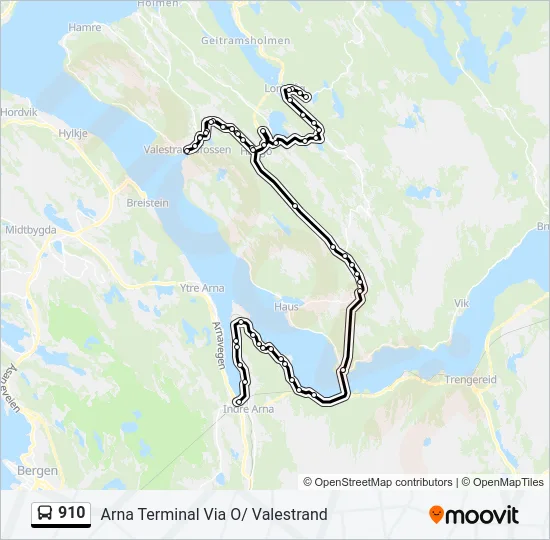 910 Bus Line Map