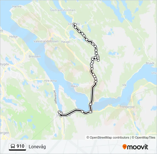 910 Bus Line Map